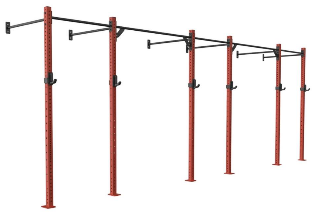 Wall mounted rig with custom colour uprights